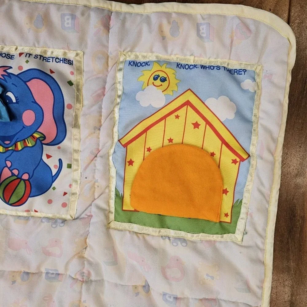 Vintage‎ 80 90s Baby Activity Play Mat Tummy Time Interactive Animals Sensory
